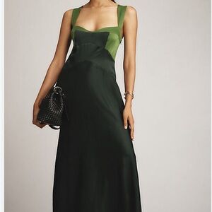 Anthropologie Strapless Green Dress